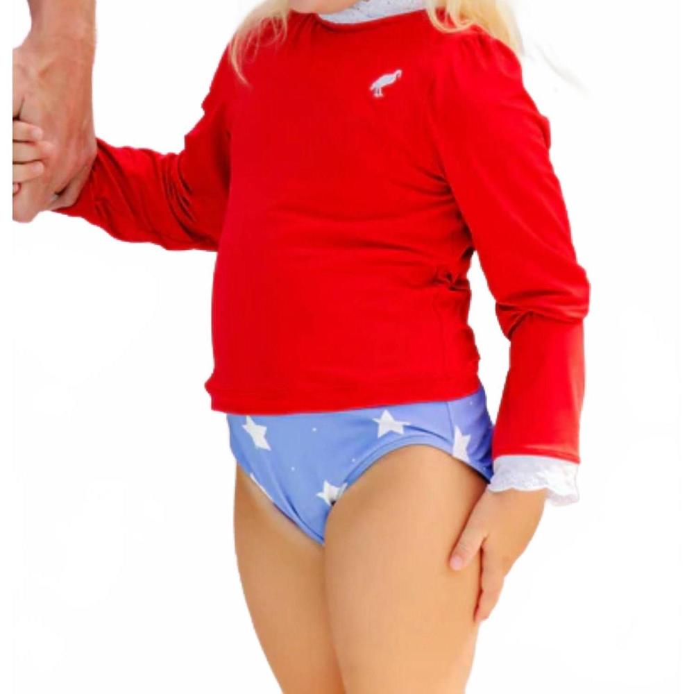 NEW BEAUFORT BONNET winnie's wave spotter swim shirt in richmond red